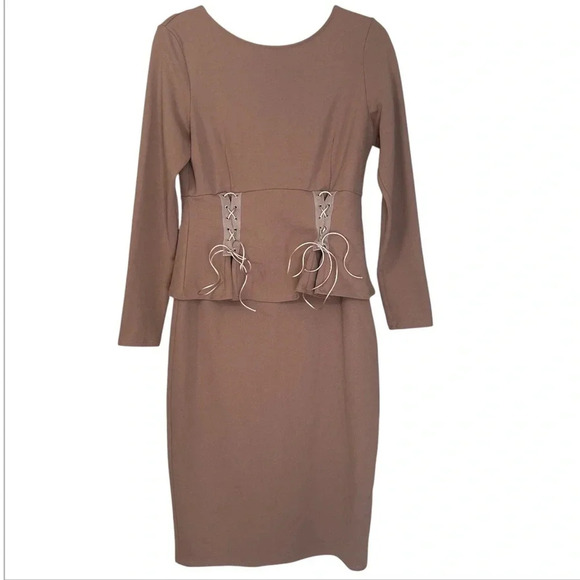 ASOS Corset Peplum Midi Dress Women’s Size 8 - Picture 3 of 9